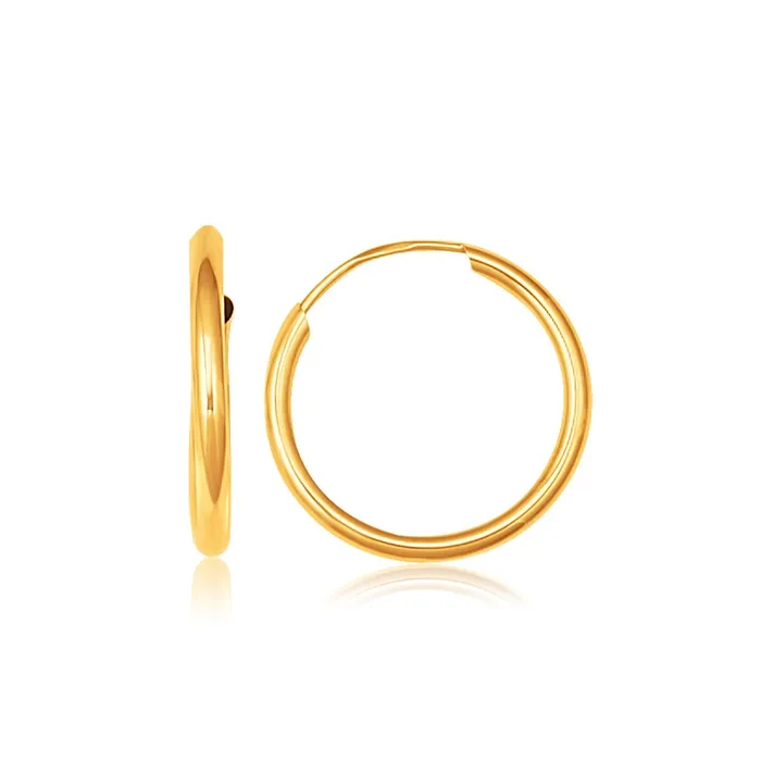 10k Yellow Gold Polished Endless Hoop Earrings 58 inch Diameter MayaMila Earrings 10k Yellow Gold Polished Endless Hoop Earrings 58 inch Diameter MayaMila Earrings