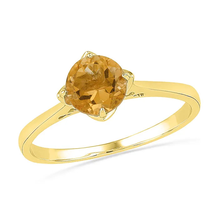 10kt Yellow Gold Womens Round LabCreated Citrine Solitaire Ring 34 Cttw mayamila Rings 10kt Yellow Gold Womens Round LabCreated Citrine Solitaire Ring 34 Cttw mayamila Rings