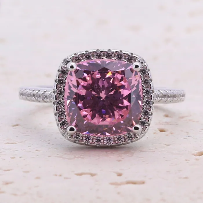 35ct Cushion Cut Halo Multi Color Sterling Silver Engagement Ring shine of diamond Rings 35ct Cushion Cut Halo Multi Color Sterling Silver Engagement Ring shine of diamond Rings