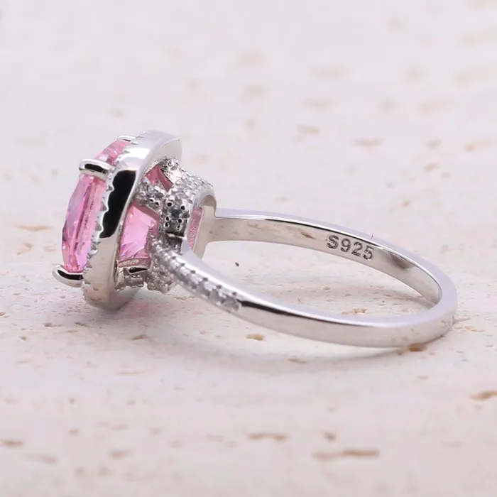 35ct Cushion Cut Halo Multi Color Sterling Silver Engagement Ring shine of diamond Rings 35ct Cushion Cut Halo Multi Color Sterling Silver Engagement Ring shine of diamond Rings