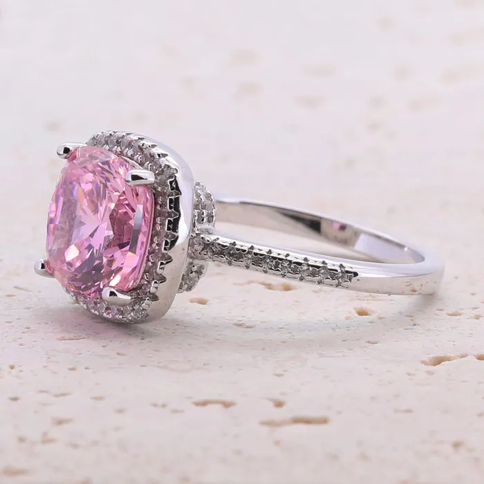 35ct Cushion Cut Halo Multi Color Sterling Silver Engagement Ring shine of diamond Rings 35ct Cushion Cut Halo Multi Color Sterling Silver Engagement Ring shine of diamond Rings