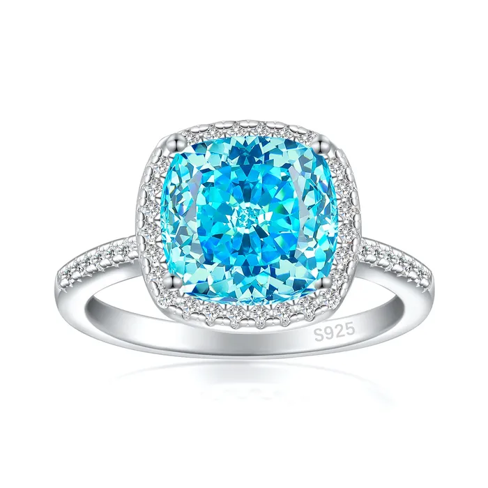 35ct Cushion Cut Halo Multi Color Sterling Silver Engagement Ring shine of diamond Rings 35ct Cushion Cut Halo Multi Color Sterling Silver Engagement Ring shine of diamond Rings
