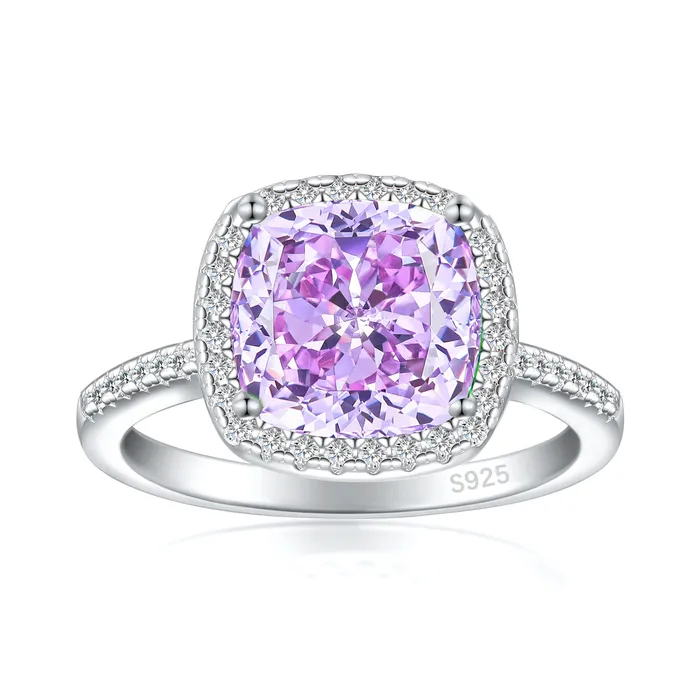 35ct Cushion Cut Halo Multi Color Sterling Silver Engagement Ring shine of diamond Rings 35ct Cushion Cut Halo Multi Color Sterling Silver Engagement Ring shine of diamond Rings
