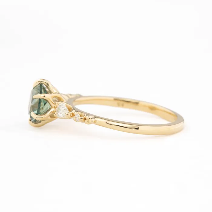 Envero Jewelry Rings Estel Fleur Petal Ring 138ct Aqua Blue Green Montana Sapphire 14k Yellow Gold One of a kind Envero Jewelry Rings Estel Fleur Petal Ring 138ct Aqua Blue Green Montana Sapphire 14k Yellow Gold One of a kind