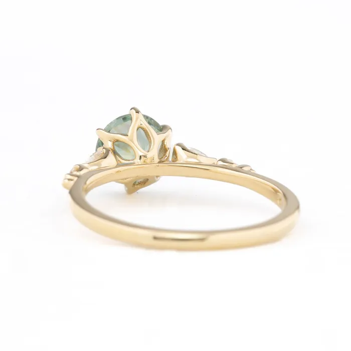 Envero Jewelry Rings Estel Fleur Petal Ring 138ct Aqua Blue Green Montana Sapphire 14k Yellow Gold One of a kind Envero Jewelry Rings Estel Fleur Petal Ring 138ct Aqua Blue Green Montana Sapphire 14k Yellow Gold One of a kind