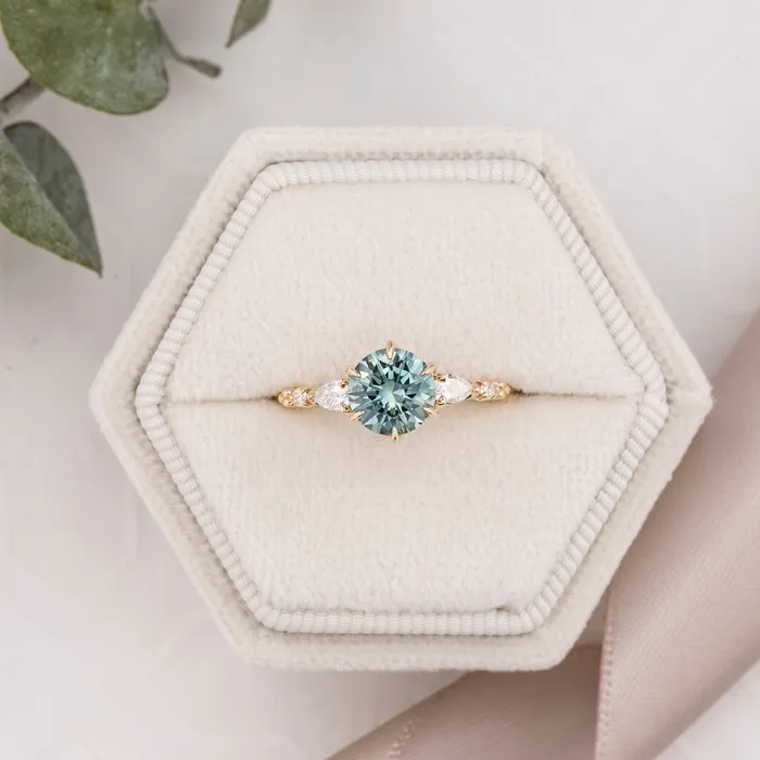 Envero Jewelry Rings Estel Fleur Petal Ring 138ct Aqua Blue Green Montana Sapphire 14k Yellow Gold One of a kind Envero Jewelry Rings Estel Fleur Petal Ring 138ct Aqua Blue Green Montana Sapphire 14k Yellow Gold One of a kind