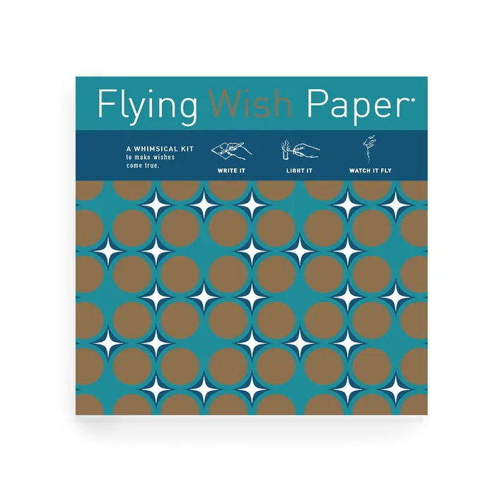 FLYING WISH PAPER Rings BLUE SHIMMER Large Kit with 50 Wishes accessories