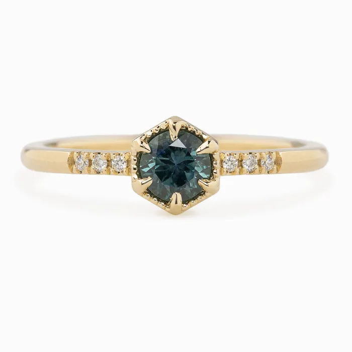 Grace Ring 45mm 045ct Blue Green Montana Sapphire Envero Jewelry Rings