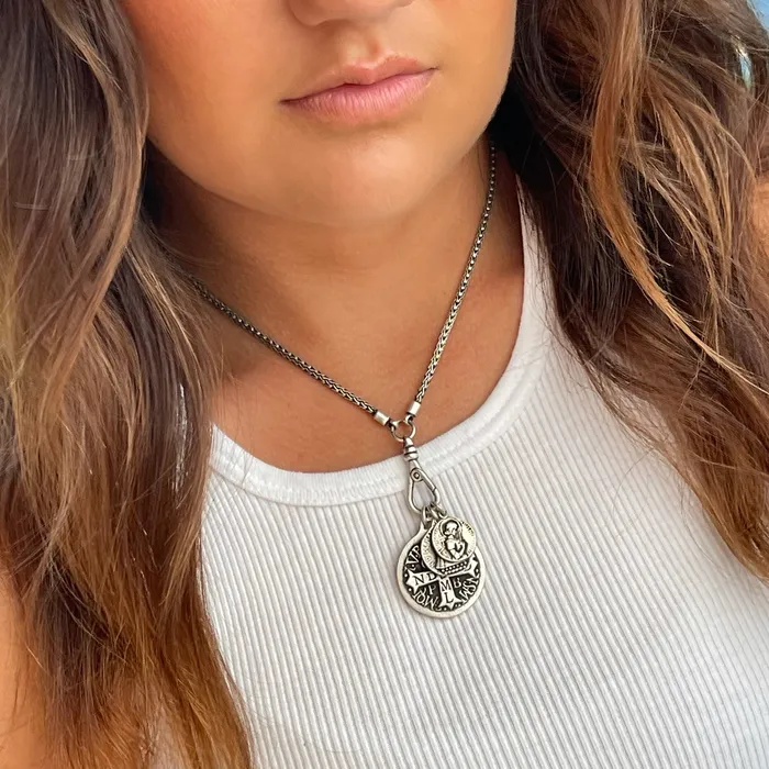 HeidiJHale Designs Necklaces Rose Slide Locket with Holy Mother Mary HeidiJHale Designs Necklaces Rose Slide Locket with Holy Mother Mary