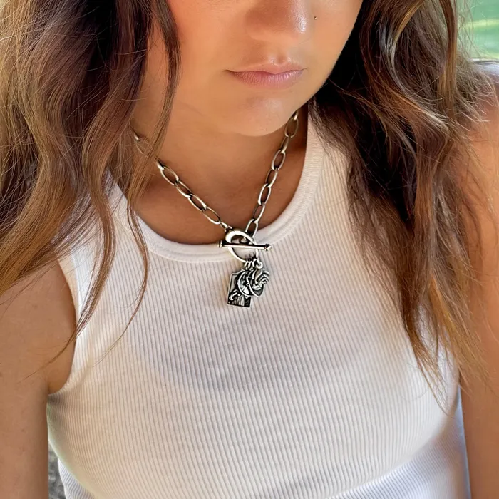 HeidiJHale Designs Necklaces Rose Slide Locket with Holy Mother Mary HeidiJHale Designs Necklaces Rose Slide Locket with Holy Mother Mary