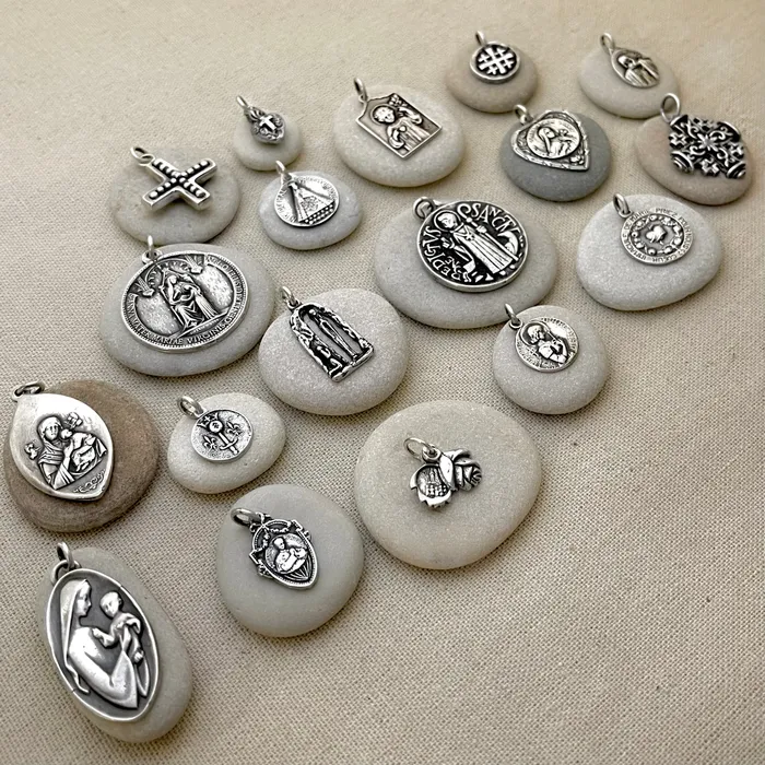 HeidiJHale Designs Necklaces Rose Slide Locket with Holy Mother Mary HeidiJHale Designs Necklaces Rose Slide Locket with Holy Mother Mary