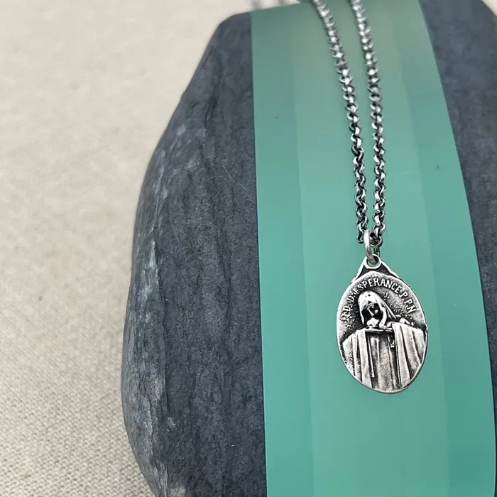 HeidiJHale Designs Necklaces Rose Slide Locket with Holy Mother Mary HeidiJHale Designs Necklaces Rose Slide Locket with Holy Mother Mary
