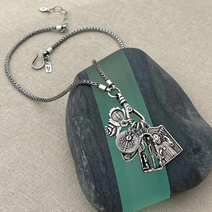 HeidiJHale Designs Necklaces Rose Slide Locket with Holy Mother Mary HeidiJHale Designs Necklaces Rose Slide Locket with Holy Mother Mary