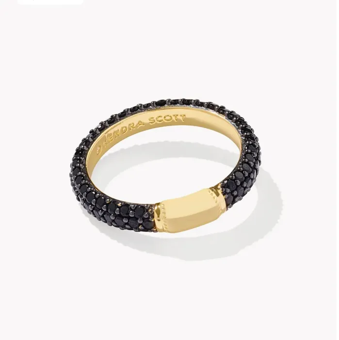 KENDRA SCOTT Rings KENDRA SCOTT Emery Gold Band Ring in Black Crystal SZ6 9608874720 KENDRA SCOTT Rings KENDRA SCOTT Emery Gold Band Ring in Black Crystal SZ6 9608874720
