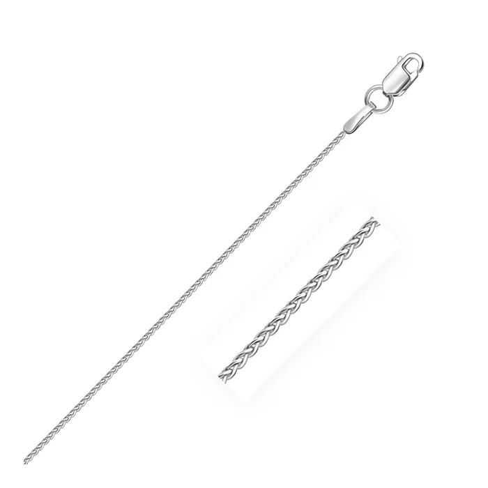 MayaMila 10k White Gold Wheat Chain 10mm Necklaces