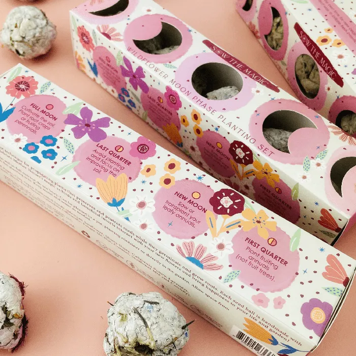 Moon Phase Wild Flower Seed Planting Set Sow the Magic Earrings
