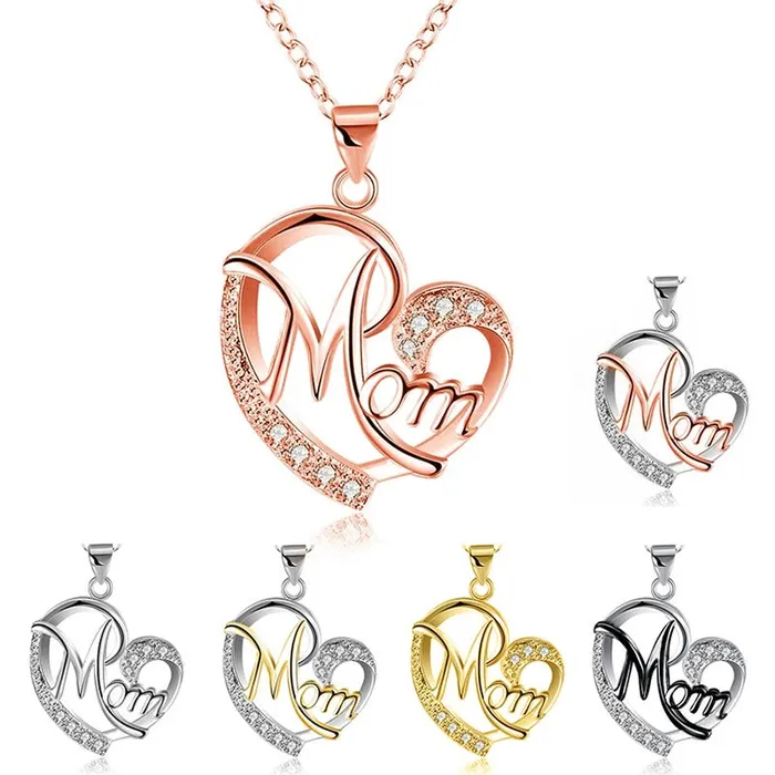 Necklaces Juzan Jewelry MOM Big Heart Pendant Necklace