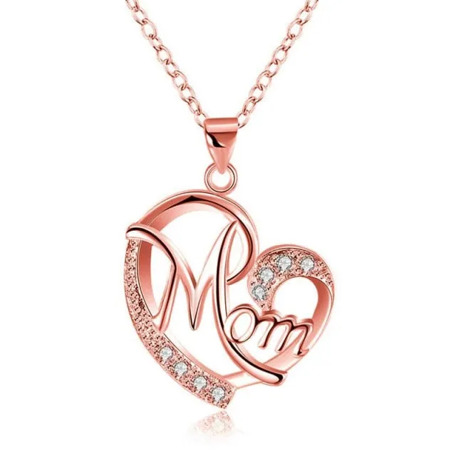 Necklaces Juzan Jewelry MOM Big Heart Pendant Necklace