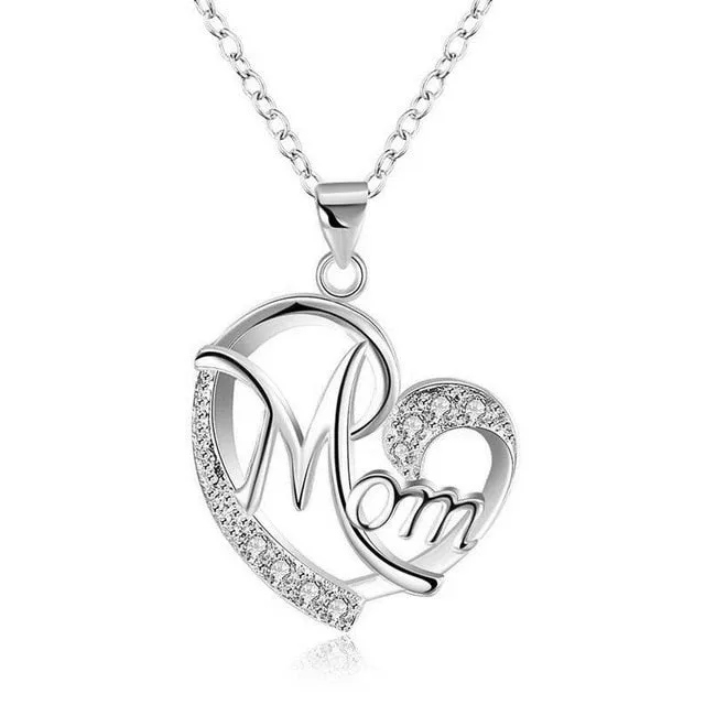 Necklaces Juzan Jewelry MOM Big Heart Pendant Necklace