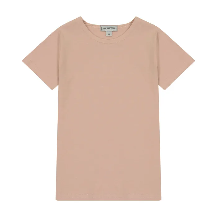 Pea Bee Jae Earrings PBJ Girls Cotton Short Sleeve Shell Rose