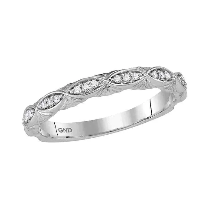 Rings 10kt White Gold Womens Round Diamond Stackable Band Ring 110 Cttw mayamila Rings 10kt White Gold Womens Round Diamond Stackable Band Ring 110 Cttw mayamila