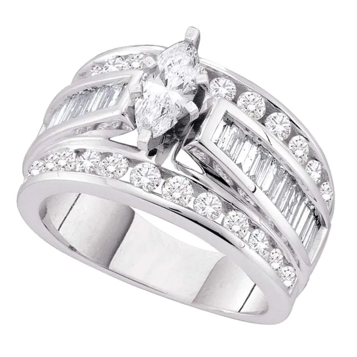 Rings mayamila 14kt White Gold Womens Marquise Diamond Solitaire Bridal Wedding Engagement Ring 100 Cttw Rings mayamila 14kt White Gold Womens Marquise Diamond Solitaire Bridal Wedding Engagement Ring 100 Cttw