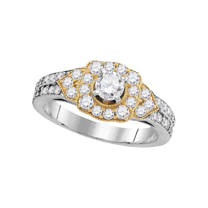 Rings mayamila 14kt White Gold Womens Round Diamond 2tone Bridal Wedding Engagement Ring 100 Cttw Rings mayamila 14kt White Gold Womens Round Diamond 2tone Bridal Wedding Engagement Ring 100 Cttw