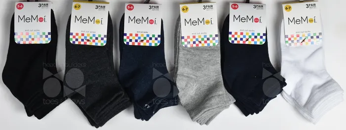 Rings Memoi Memoi Kids Mid Cut Socks 3Pack White MK556