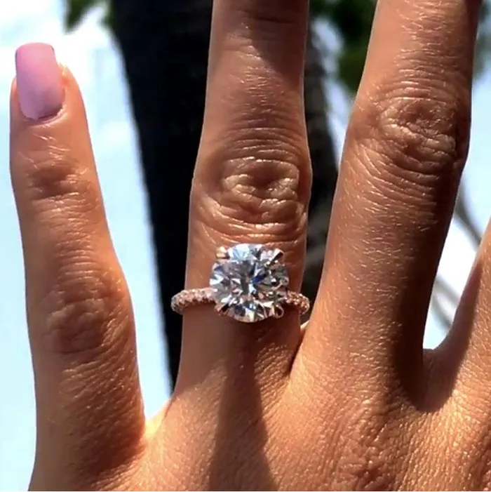 Rings Shineofidamond Rose Golden Tone Classic 4 Prong Round Cut Sterling Silver Bridal Set Rings Shineofidamond Rose Golden Tone Classic 4 Prong Round Cut Sterling Silver Bridal Set