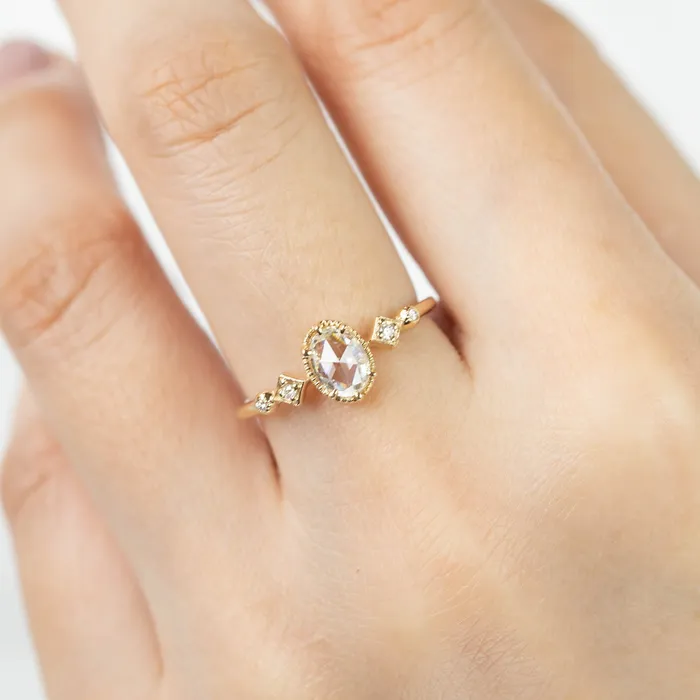 Stella Ring 029ct Oval Rose Cut Diamond 14k Yellow Gold One of a kind Envero Jewelry Rings Stella Ring 029ct Oval Rose Cut Diamond 14k Yellow Gold One of a kind Envero Jewelry Rings