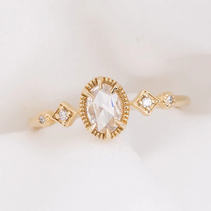 Stella Ring 029ct Oval Rose Cut Diamond 14k Yellow Gold One of a kind Envero Jewelry Rings Stella Ring 029ct Oval Rose Cut Diamond 14k Yellow Gold One of a kind Envero Jewelry Rings