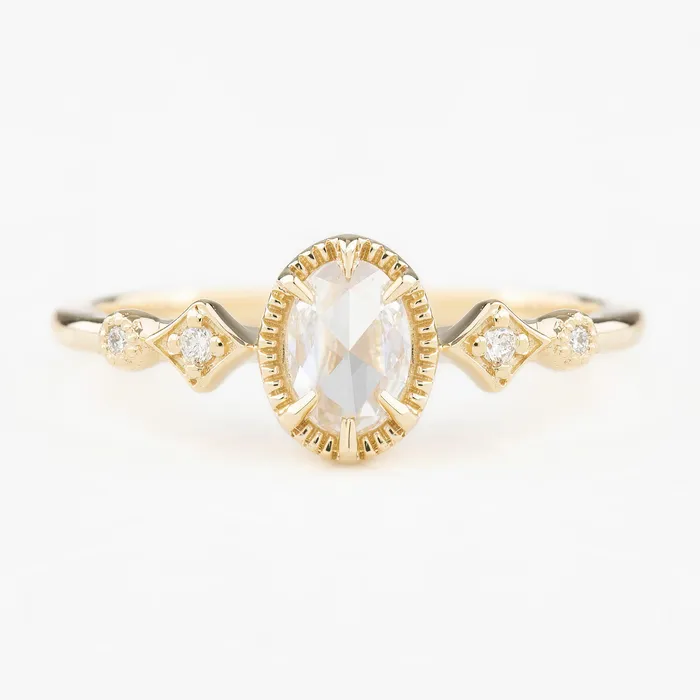 Stella Ring 029ct Oval Rose Cut Diamond 14k Yellow Gold One of a kind Envero Jewelry Rings Stella Ring 029ct Oval Rose Cut Diamond 14k Yellow Gold One of a kind Envero Jewelry Rings