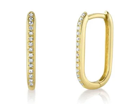 008CT DIAMOND OVAL HOOP EARRING SHY CREATIONS Earrings