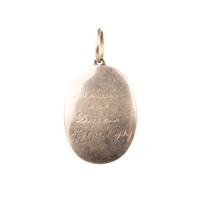 Bell Bird Antiques Necklaces EDWARDIAN MOTHER OF PEARL AND DIAMOND INITIAL A PENDANT