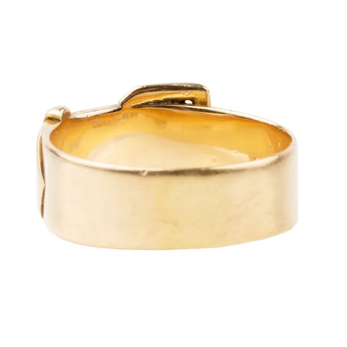 Bell Bird Antiques Rings Victorian Era Gold Buckle Ring