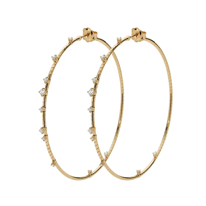 Earrings Mattia Cielo Round Brilliant Diamond Hoop Earrings