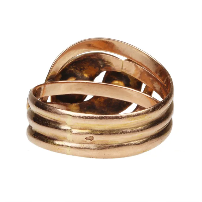 Edwardian Double Snake Ring Bell Bird Antiques Rings