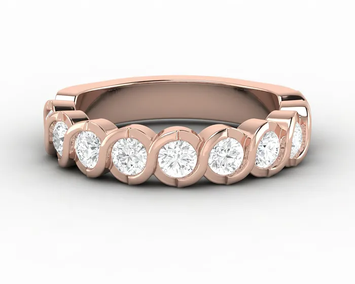 Eliza 10 Ct Bezel Set Half Eternity Wedding Band Sapheena Jewelry Rings