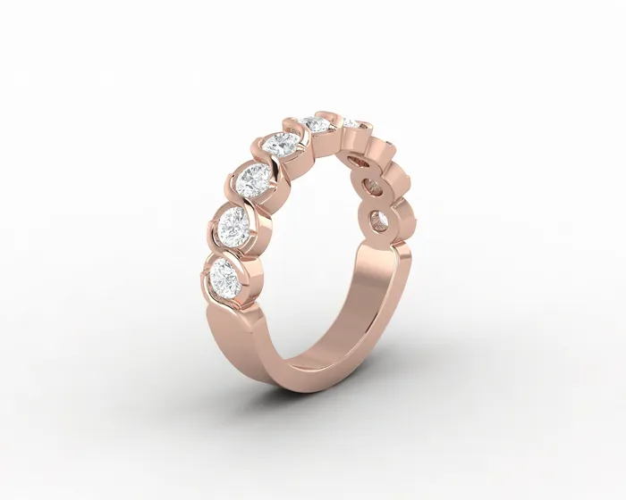 Eliza 10 Ct Bezel Set Half Eternity Wedding Band Sapheena Jewelry Rings