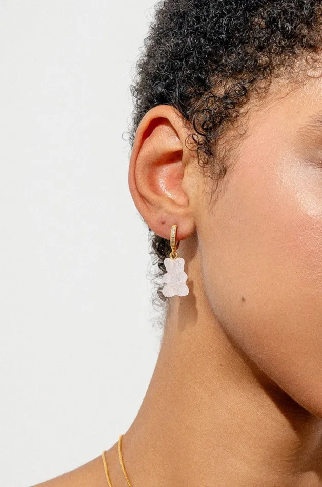 Fizzy Nostalgia Bear hoop Strawberry Crystal Haze Jewelry EU Earrings