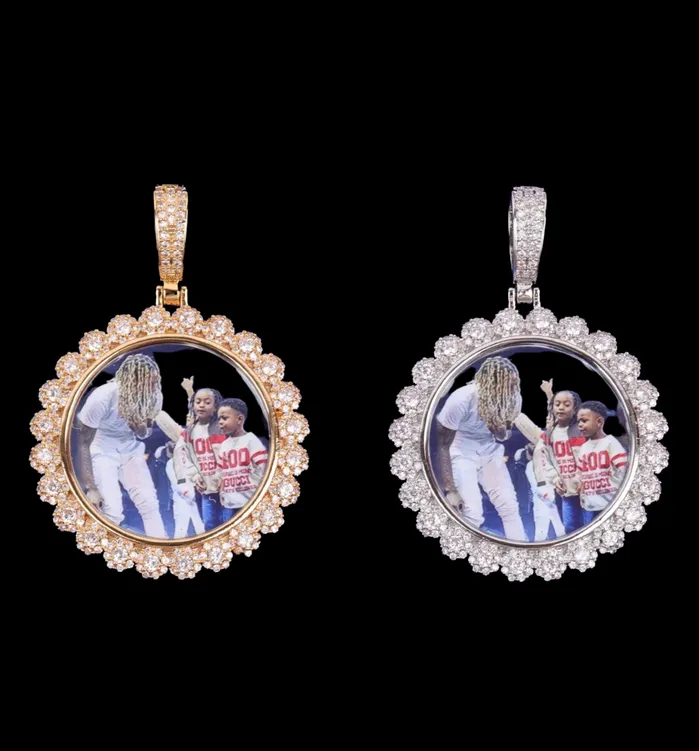 Flower Tennis Flower Tennis Custom Photo Picture Pendant Necklace Necklaces