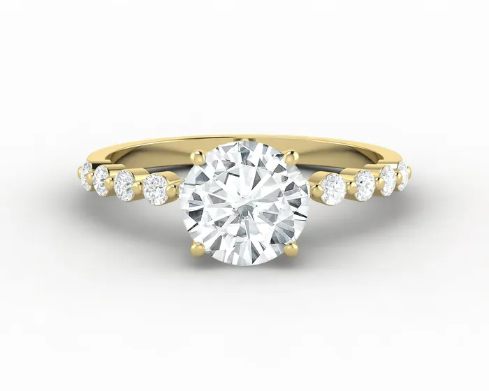 Juliet 10 Ct Round Cut Moissanite Engagement Ring With Marquise Side Stones Sapheena Jewelry Rings Juliet 10 Ct Round Cut Moissanite Engagement Ring With Marquise Side Stones Sapheena Jewelry Rings