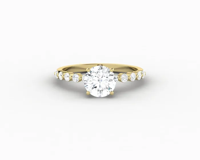 Juliet 10 Ct Round Cut Moissanite Engagement Ring With Marquise Side Stones Sapheena Jewelry Rings