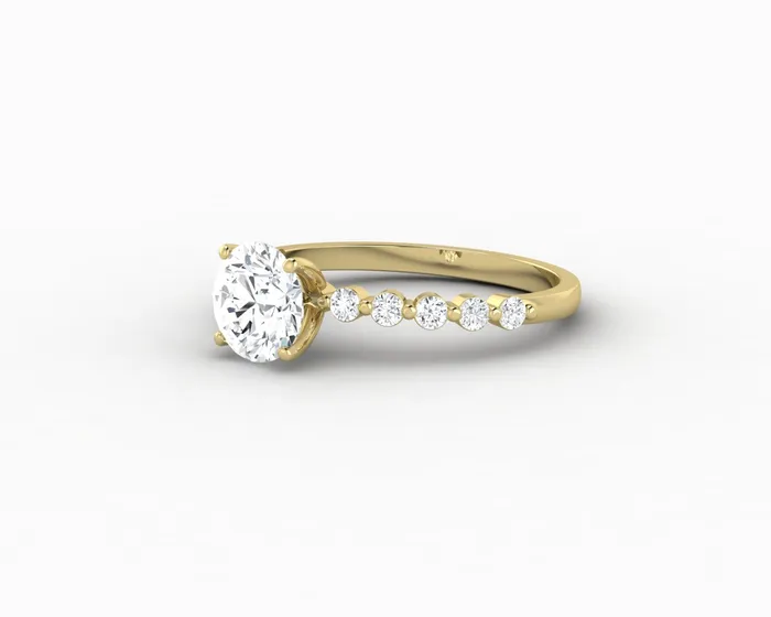 Juliet 10 Ct Round Cut Moissanite Engagement Ring With Marquise Side Stones Sapheena Jewelry Rings