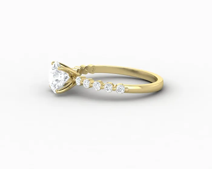 Juliet 10 Ct Round Cut Moissanite Engagement Ring With Marquise Side Stones Sapheena Jewelry Rings