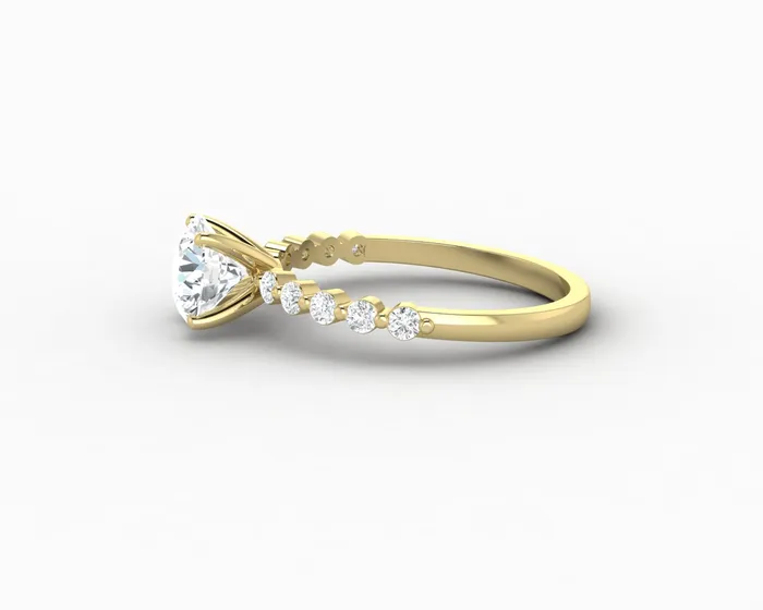 Juliet 10 Ct Round Cut Moissanite Engagement Ring With Marquise Side Stones Sapheena Jewelry Rings