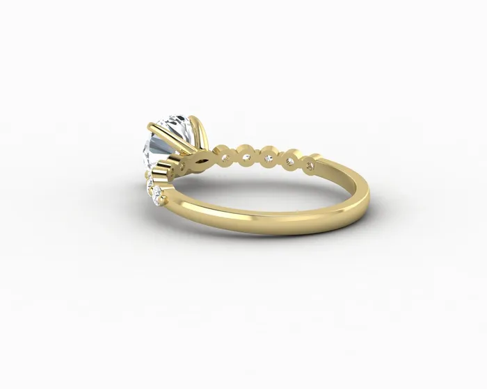 Juliet 10 Ct Round Cut Moissanite Engagement Ring With Marquise Side Stones Sapheena Jewelry Rings