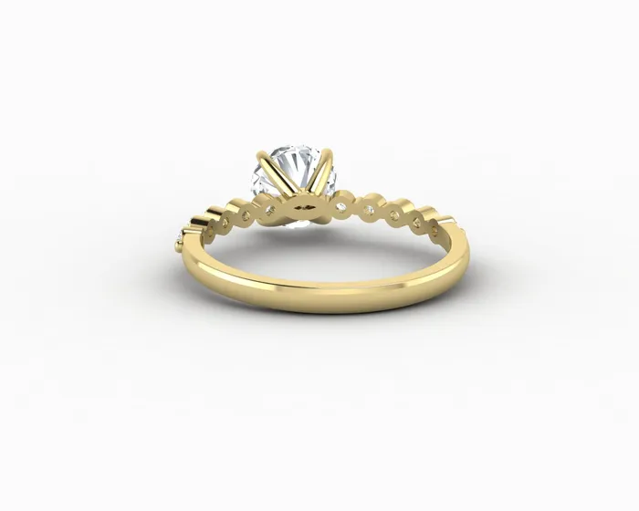 Juliet 10 Ct Round Cut Moissanite Engagement Ring With Marquise Side Stones Sapheena Jewelry Rings