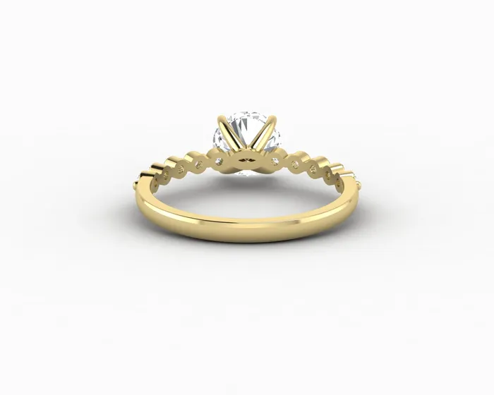 Juliet 10 Ct Round Cut Moissanite Engagement Ring With Marquise Side Stones Sapheena Jewelry Rings