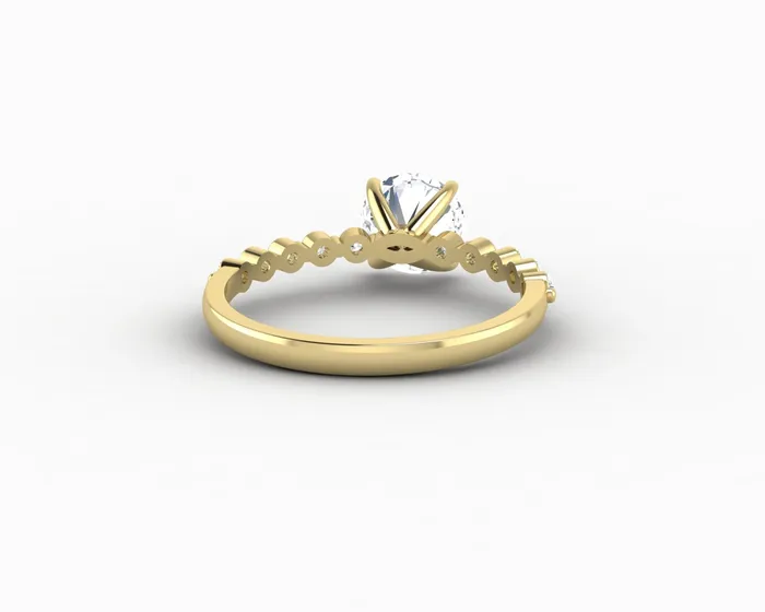 Juliet 10 Ct Round Cut Moissanite Engagement Ring With Marquise Side Stones Sapheena Jewelry Rings
